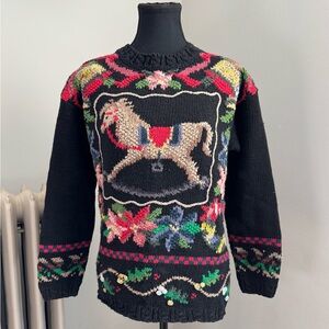 Crystal Kobe Vintage 1990s Rocking Horse Sweater